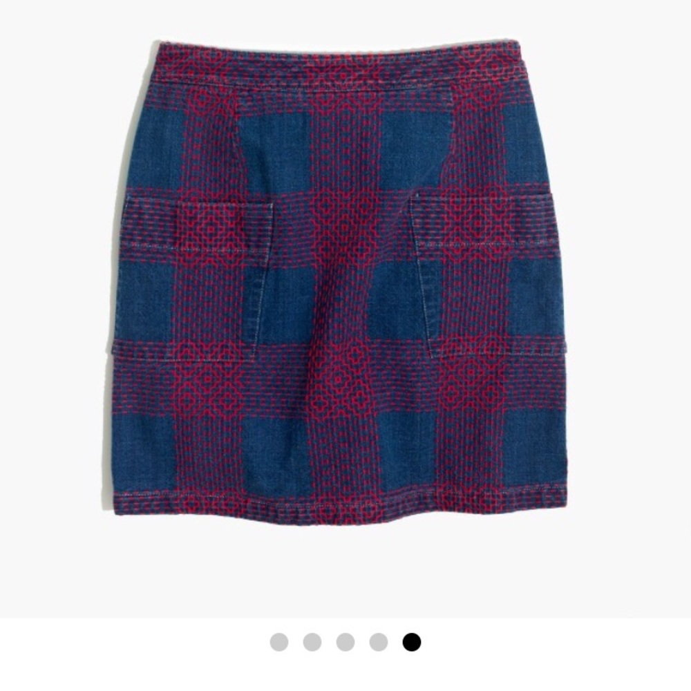Madewell Rivet & Thread Embroidered Denim skirt